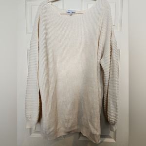 Cream Tunic Length Sweater